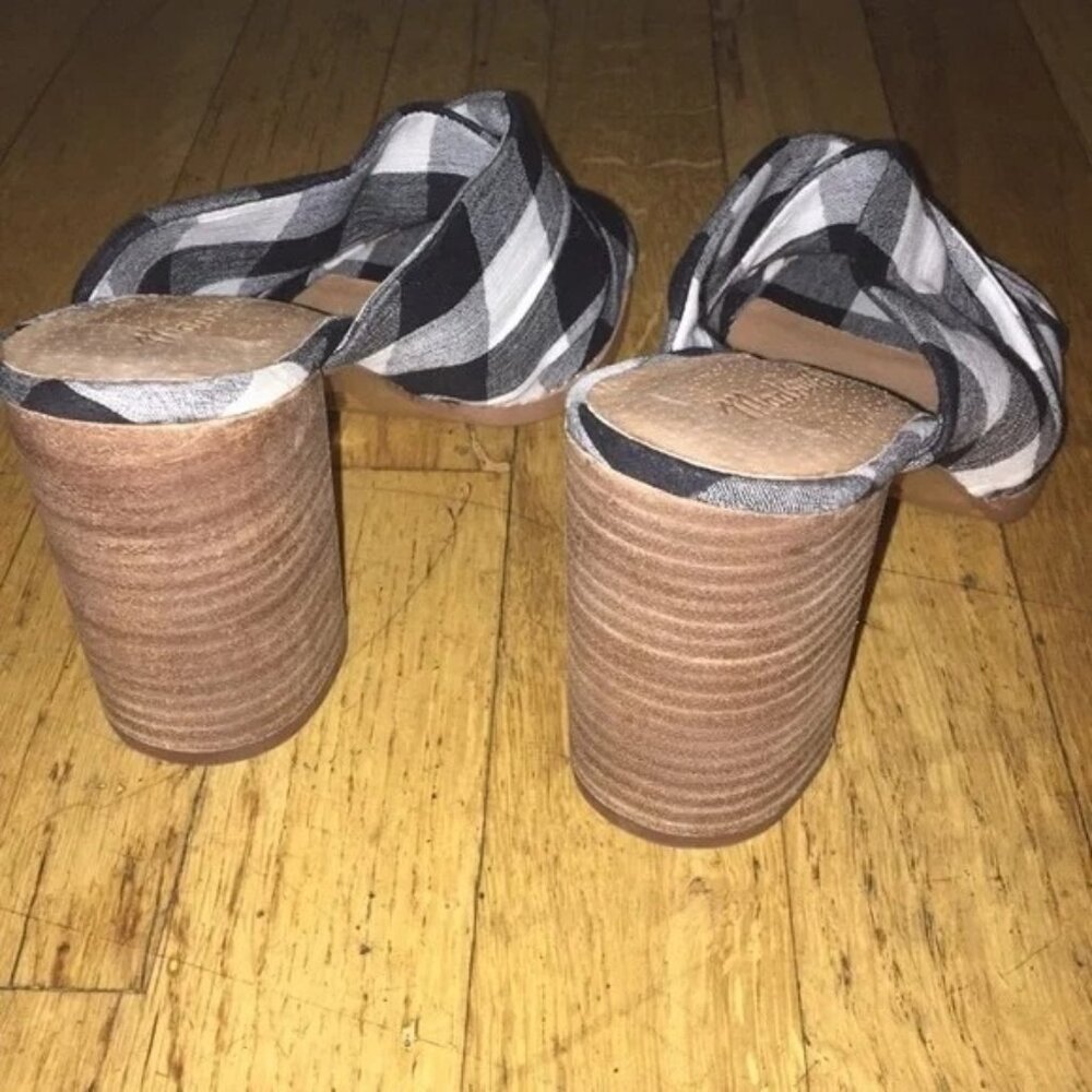 🆕MADEWELL Alexandria Gingham Check Sandal Shoes 8.5 Black & White - Picture 8 of 9